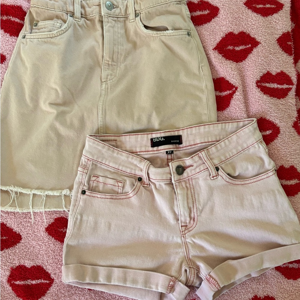 BDG Pink Jean Shorts Casual Summer Style